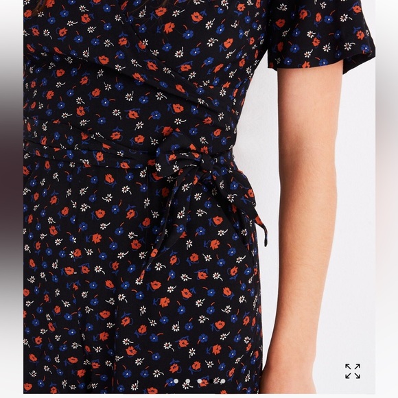 Madewell Wrap Front Romper in Prairie Posies - Picture 3 of 9